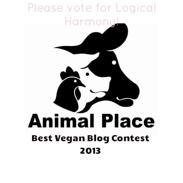 Logical Harmony Nominated as Best Vegan Blog of 2013 by Animal Place!