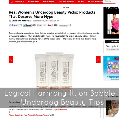 Logical Harmony featured on Babble - Underdog Beauty Tips