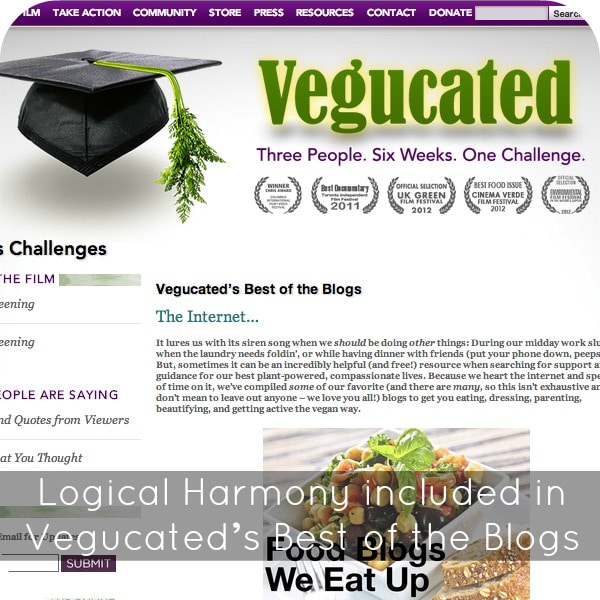 Logical Harmony included in Vegucated’s Best of the Blogs