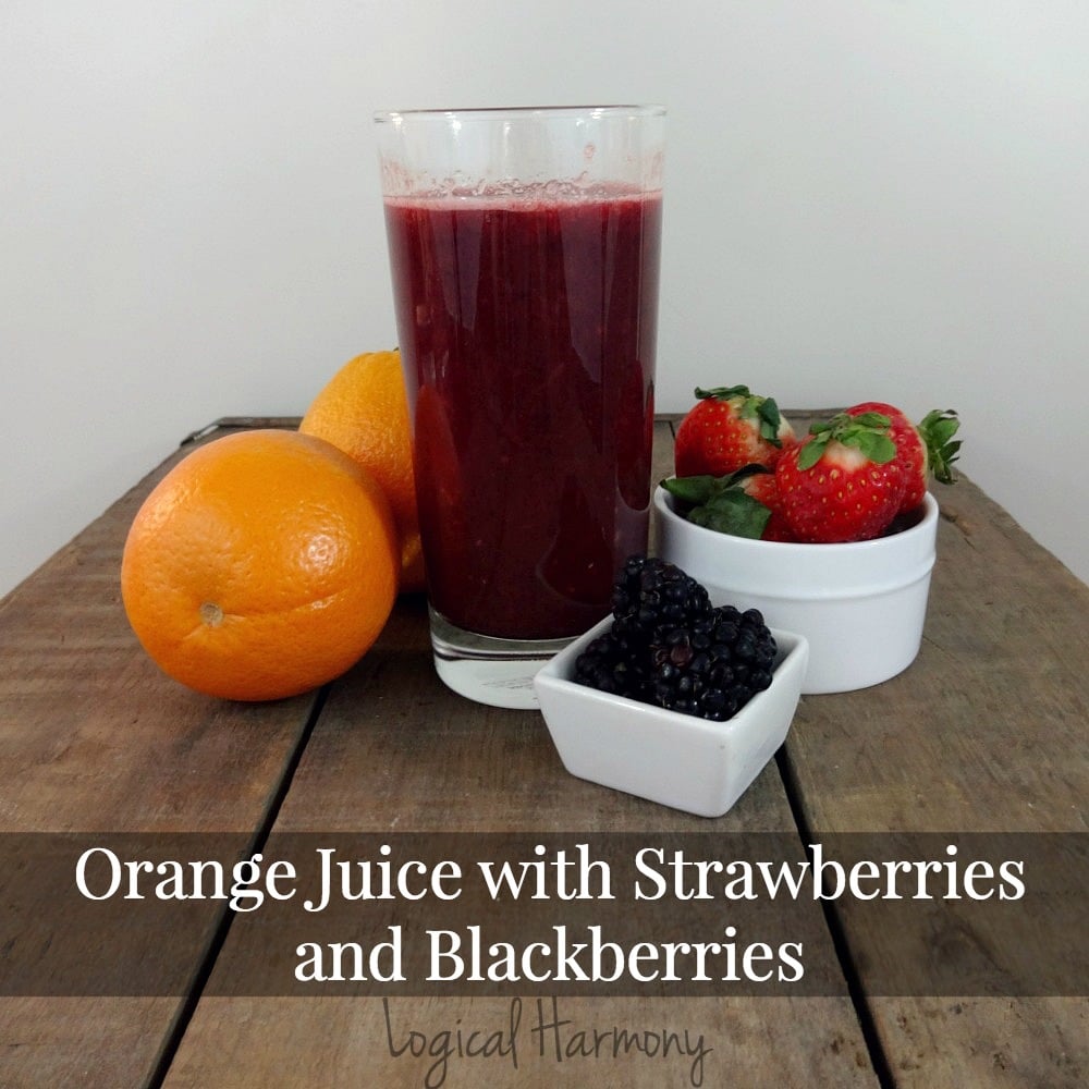 Orange Juice with Strawberries and Blackberries
