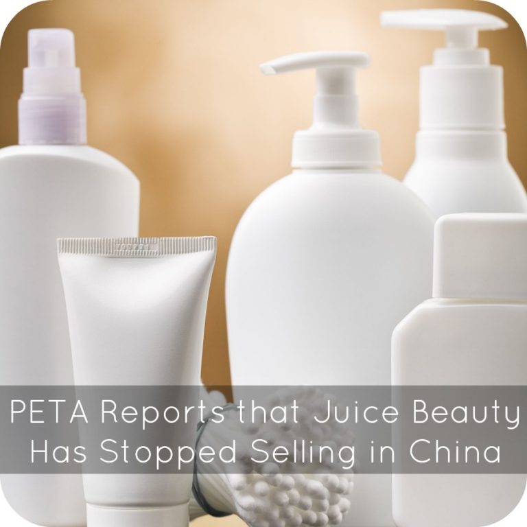 PETA Reports that Juice Beauty Has Stopped Selling in China