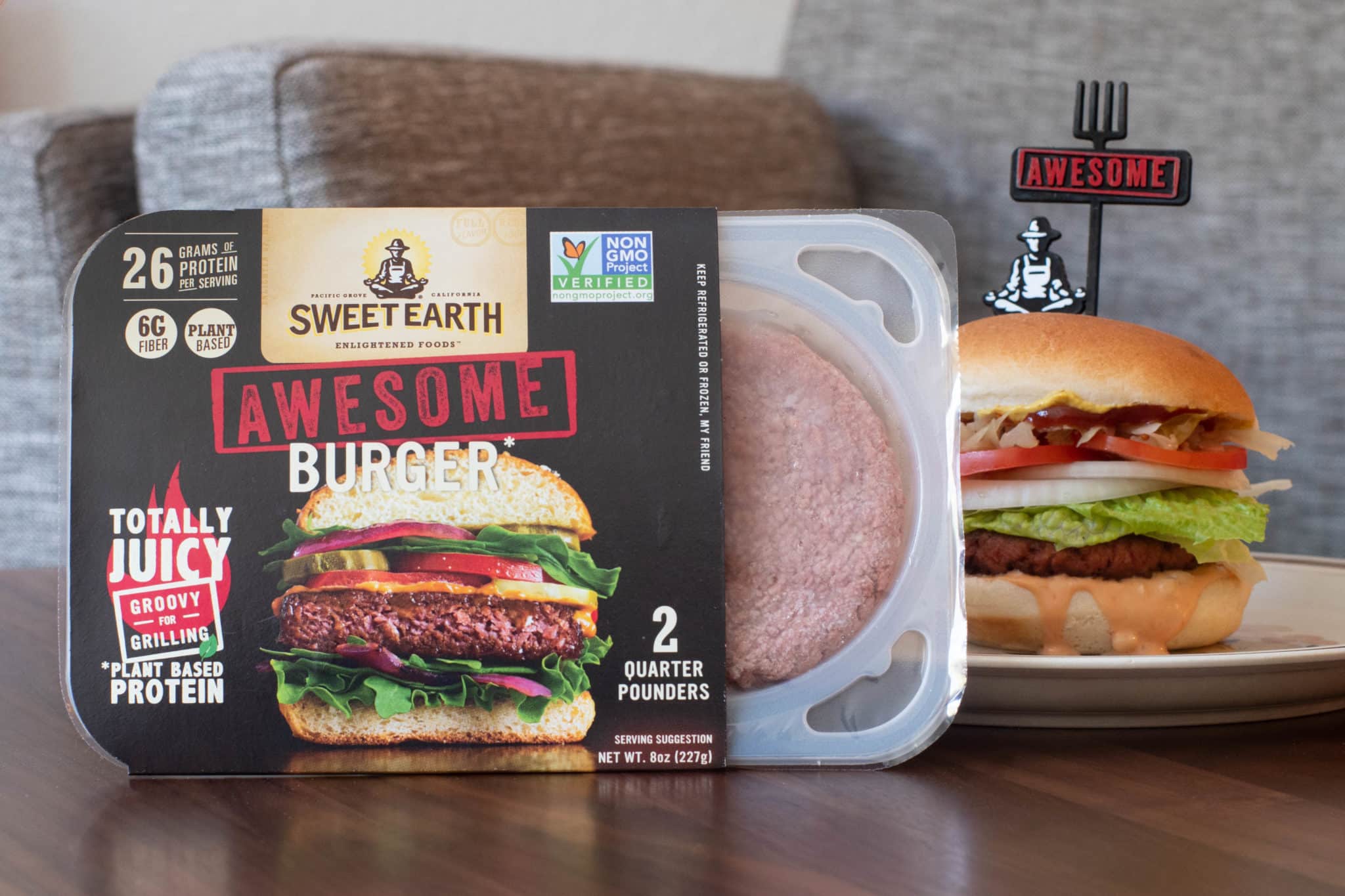 Trying the New Plant-Based Sweet Earth Awesome Burger! #AwesomeForAll